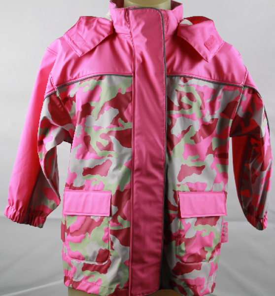 Regenjacke von Playshoes Fb. camouflage-pink